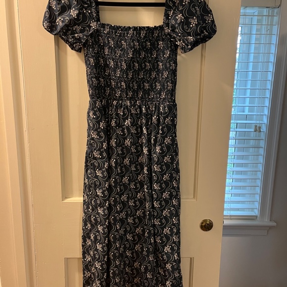 JCrew Short-Sleeve Smocked Printed Dress - Picture 2 of 3